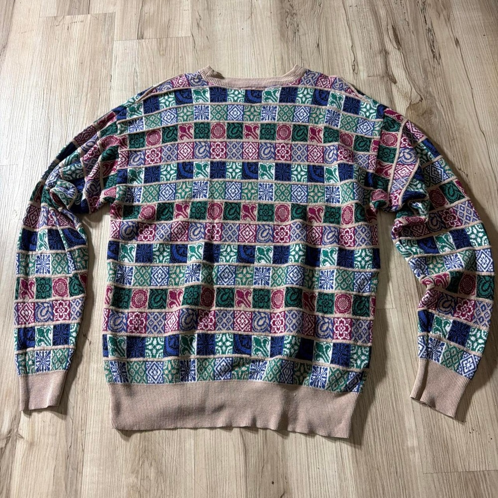Vintage Descente Golf Collection Geometric Crewneck Sweatshirt Mens Large Multi